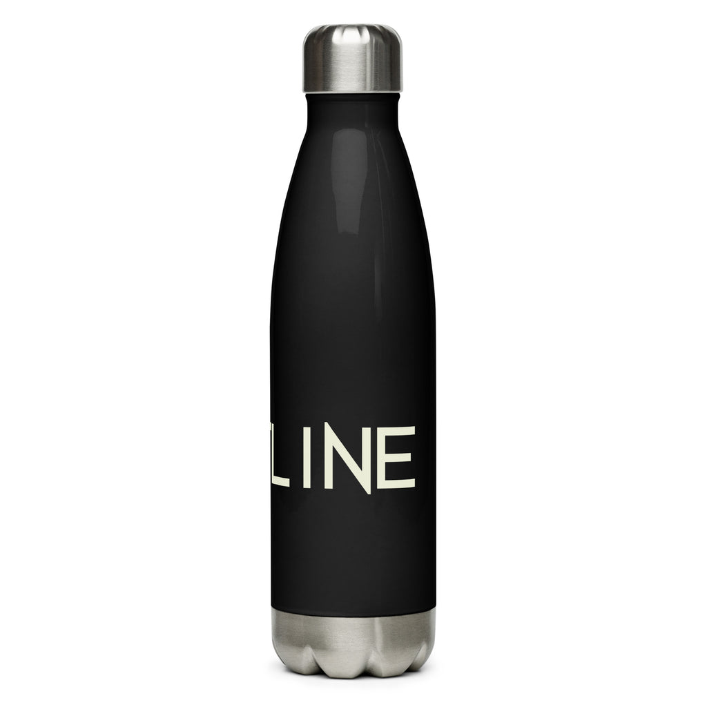 Left-side view of the black 17-ounce stainless steel bottle.