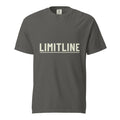 Pepper garment-dyed heavyweight T-shirt with a light LimitLine wordmark printed across the chest.